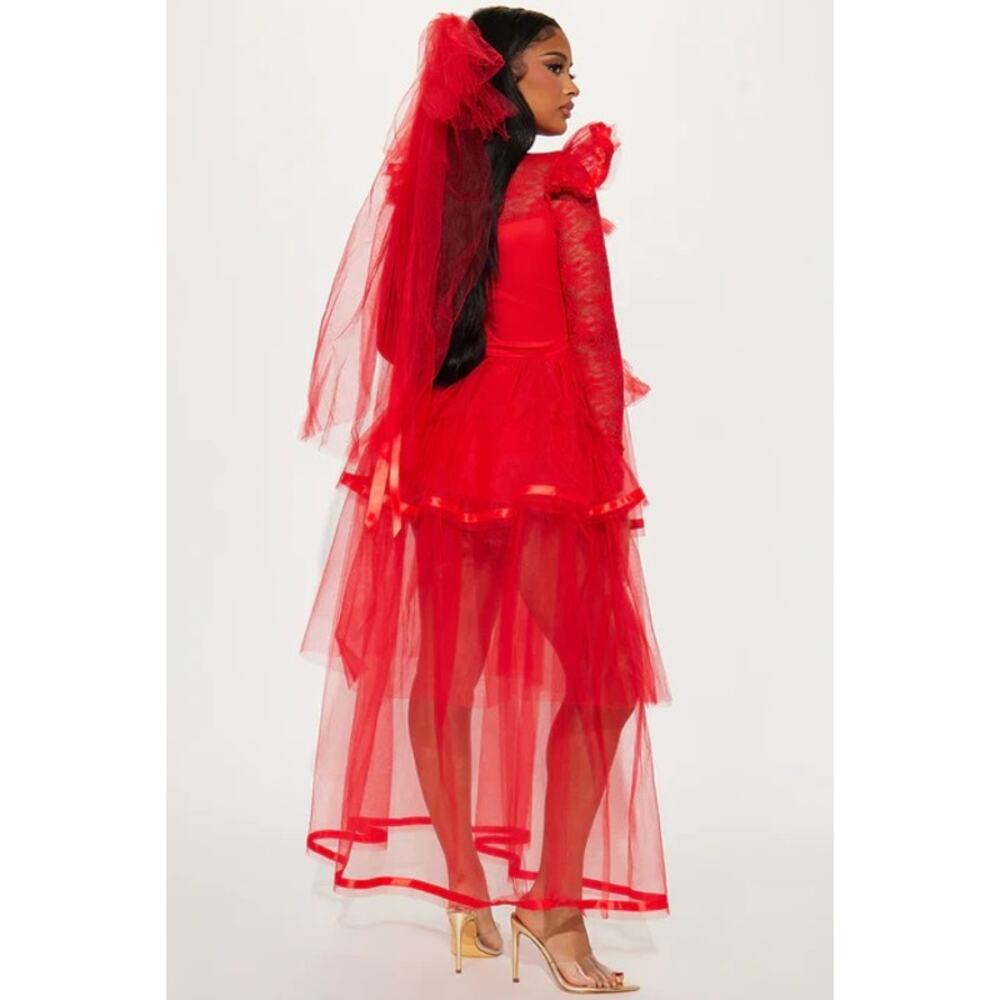 NEW Party King Twisted Bride to Be Beetlejuice Lydia Costume Size XS - Picture 3 of 6